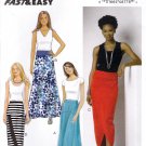 Butterick B6219 6219 Misses Skirts Easy Sewing Pattern Hem Variation Elastic Waist Size 6-8-10-12-14