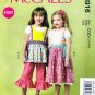 McCall's M6916 6916 Girl's Pinafore Dress Top Ruffled Pant Children Sewing Pattern Kids Size 2-3-4-5