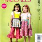 McCall's M6916 6916 Girl's Pinafore Dress Tops Ruffled Pant Children Sewing Pattern Kids Size 6-7-8