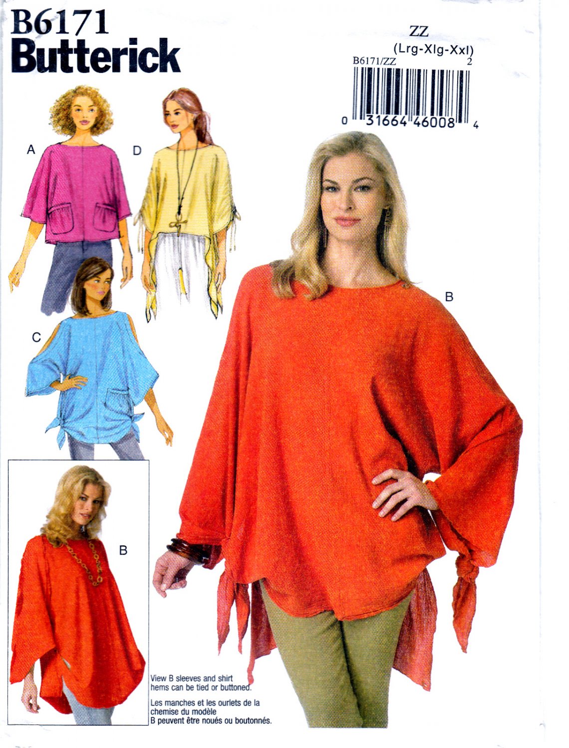 Butterick B6171 6171 Misses Womens Tunics Pullover Sewing Pattern Style ...