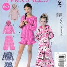 McCall's M7041 7041 Girls Shorts Pants Tops Pajamas Easy Sewing Pattern Child Sizes 7-8-10-12-14