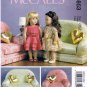 McCall's M6853 6853 Clothes and Furniture 18" Doll Crafts Sewing Pattern Sizes OSZ