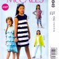 McCall's M6949 Childs/Girl's Cardigan Dresses Belt Leggings Headband Sewing Pattern Sizes 7-14