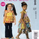 McCall's M6946 6946 Children's/Girl's Top Dress Pants Sewing Pattern Sizes 2-3-4-5