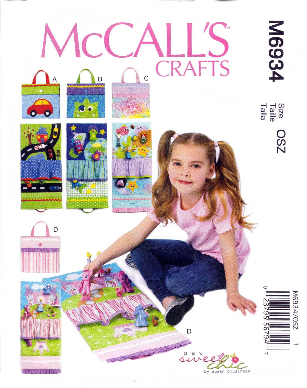 McCall's M6934 6934 Girls Travel Toy Mats Crafts Sewing Pattern Sizes OSZ