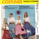 McCall's P312 or 7253 Misses Costume Poodle Skirts Sewing Pattern Sizes Xsm-Sml-Med-Lrg
