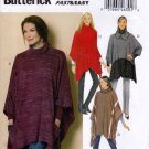 Butterick B6252 6252 Misses Poncho Pullover Easy Sew Sewing Pattern Sizes Xsm-Sml-Med
