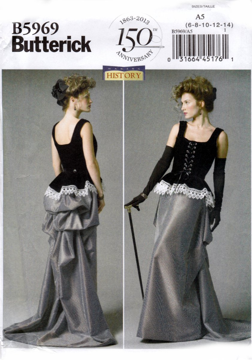 Butterick B5969 5969 Misses Corset And Skirt History Style Sewing Pattern Sizes 6-8-10-12-14