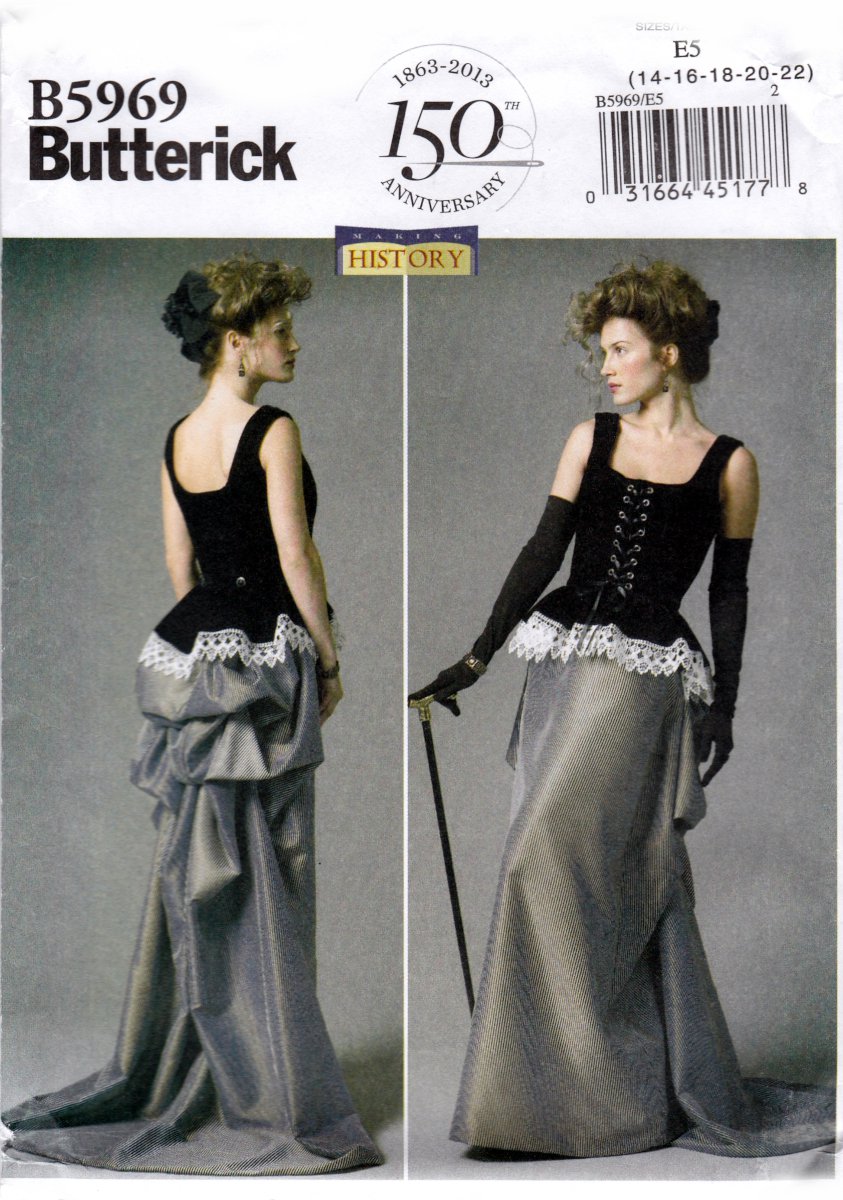 Butterick B5969 5969 Misses Corset Skirt History Style Womens Sewing Pattern Sizes 14-16-18-20-22