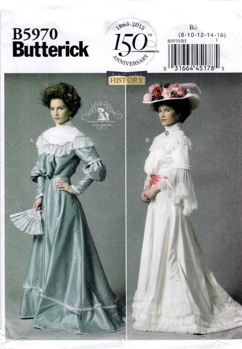 Butterick B5970 5970 Misses History Style Top Skirt Belt Costume Sewing Pattern Sizes 8-10-12-14-16
