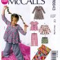 McCall's M6643 6643 Girls Tops Shorts Dress Pants Sleep Bag Kids Sewing Pattern Sizes Med-Lrg-Xlg