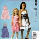McCall's M6880 6880 Girls Dresses Lined Sash Kids Sewing Pattern Sizes 7-8-10-12-14