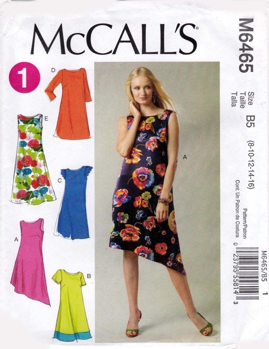 McCall's M6465 6465 Misses Dresses Various Lengths and Sleeves Sewing Pattern Sizes 8-10-12-14-16