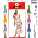 McCall's 3612 M3612 Misses Petite Long Dresses Eight Looks Easy Sewing Pattern Sizes 6-8-10-12