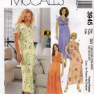 McCall's 3945 M3945 Womens Dresses Petite Long Sewing Pattern Sizes 18W-24W