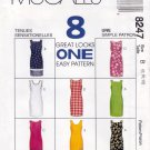 McCall's 8247 M8247 Misses Sleeveless Dresses 8 Looks Easy Sewing Pattern Sizes 8-10-12