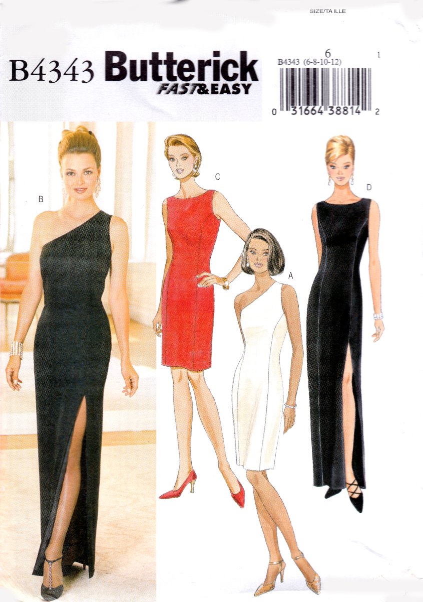 Butterick B4343 4343 Misses Dresses Petite Two Lengths Easy Sewing Pattern Sizes 6-8-10-12