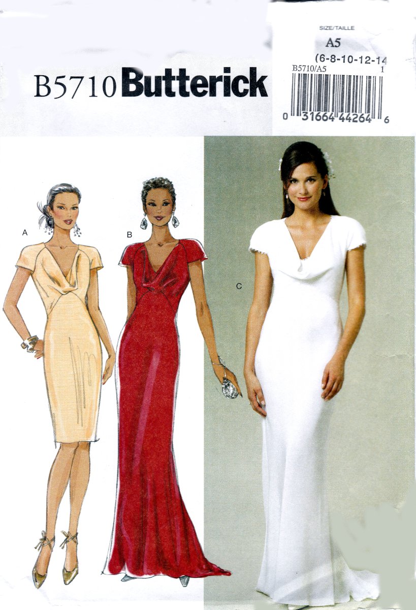 Butterick B5710 5710 Misses Dress Lined Close-Fit Special Occasion Sewing Pattern Sizes 6-8-10-12-14