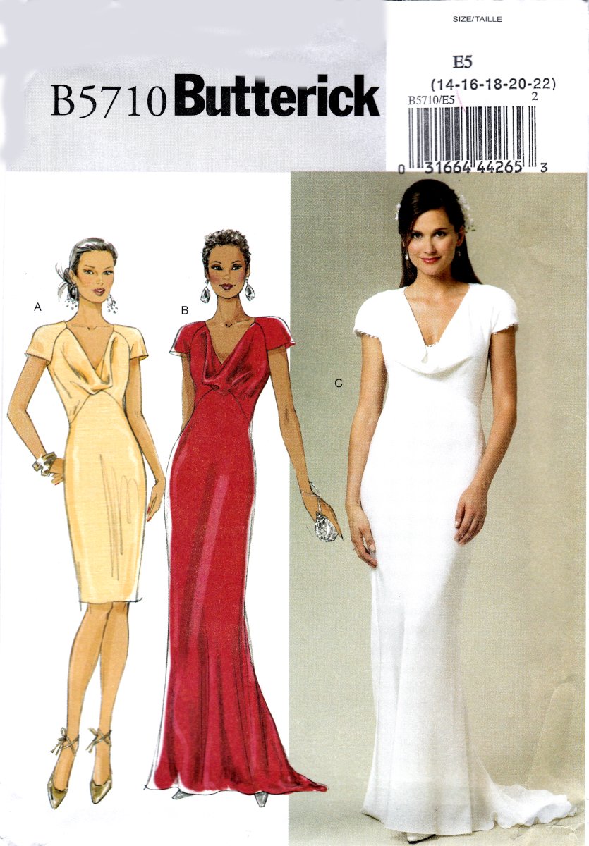 Butterick B5710 5710 Misses Dress Lined Close-Fit Special Occasion Sewing Pattern Sizes 14-22