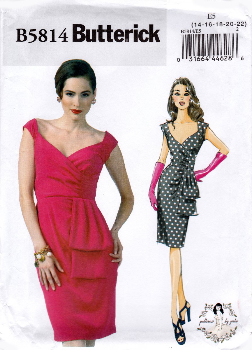 Butterick B5814 5814 Misses Dress Formal Short Womens Sewing Pattern Sizes 14-16-18-20-22
