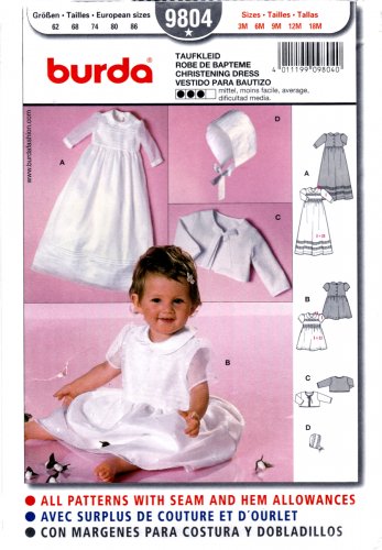 Christening dress bonnet mini jacket long short sleeve Infant & Doll sewing  patterns – Prices $US, includes shipping US, *Canada