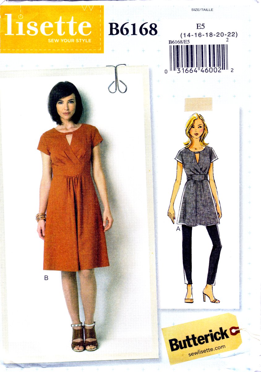 Butterick B6168 Misses Tunic and Dress Sewing Pattern Sizes 14-16-18-20-22