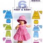 Butterick B5017 Infants Top Dress Panties Shorts Pants Hat Sewing Pattern sizes OSZ