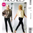 McCall's M6653 Misses Tops Loose Fitting Pullover Cross Grain Cut Sewing Pattern Sizes Xsm-Sml-Med