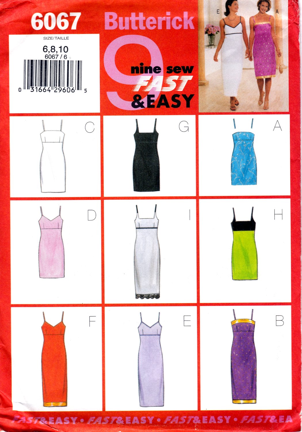 Butterick 6067 Misses Petite Dress Shoulder Straps Easy Sewing Pattern Sizes 6-8-10