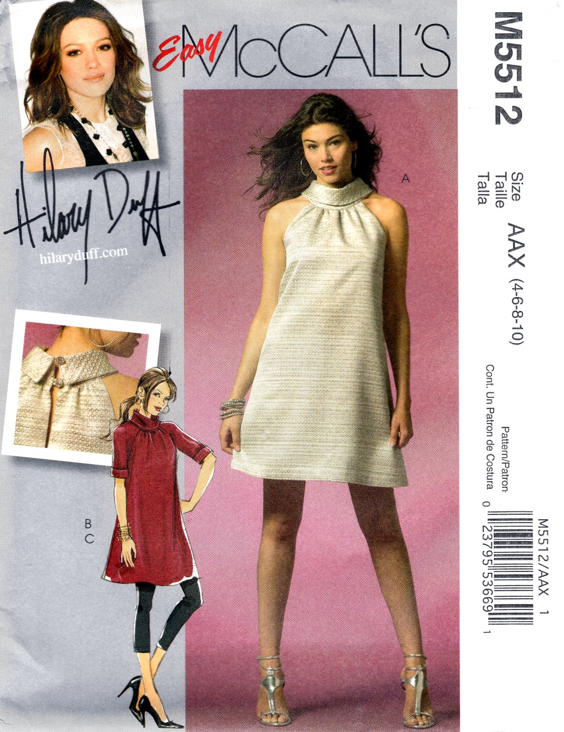 McCall's M5512 Misses Lined Dress and Leggings Loose Fitting Sewing Pattern Sizes 4-6-8-10