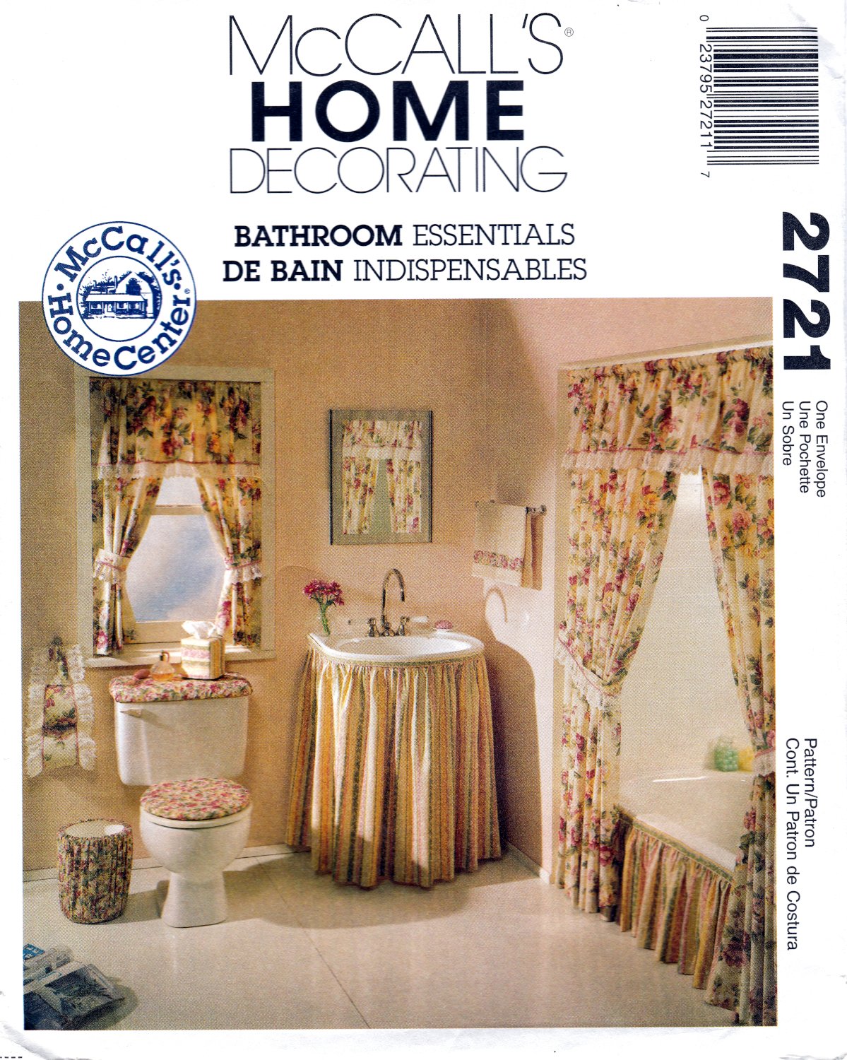 McCall's 2721 Home Decorating Bathroom Essentials Crafts Sewing Pattern Sizes OSZ