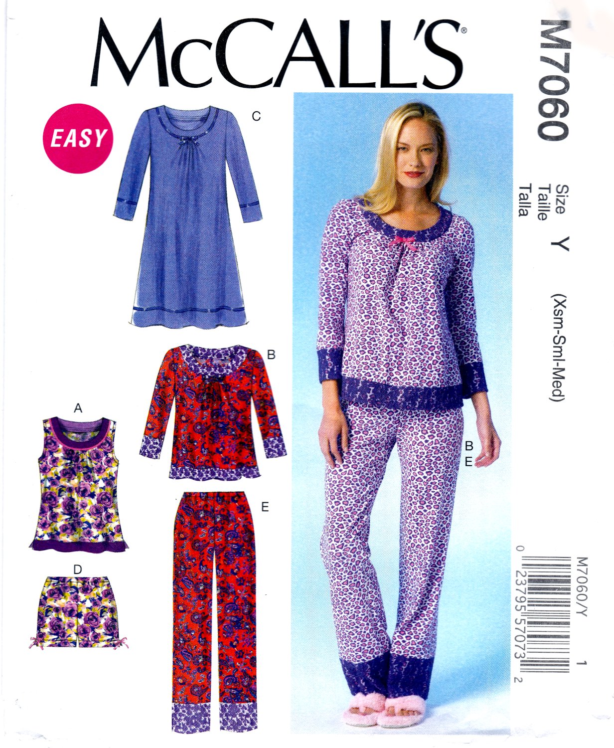 McCall's M7060 Misses Top Dress Shorts Pants Sewing Pattern Sizes Xsm-Sml-Med