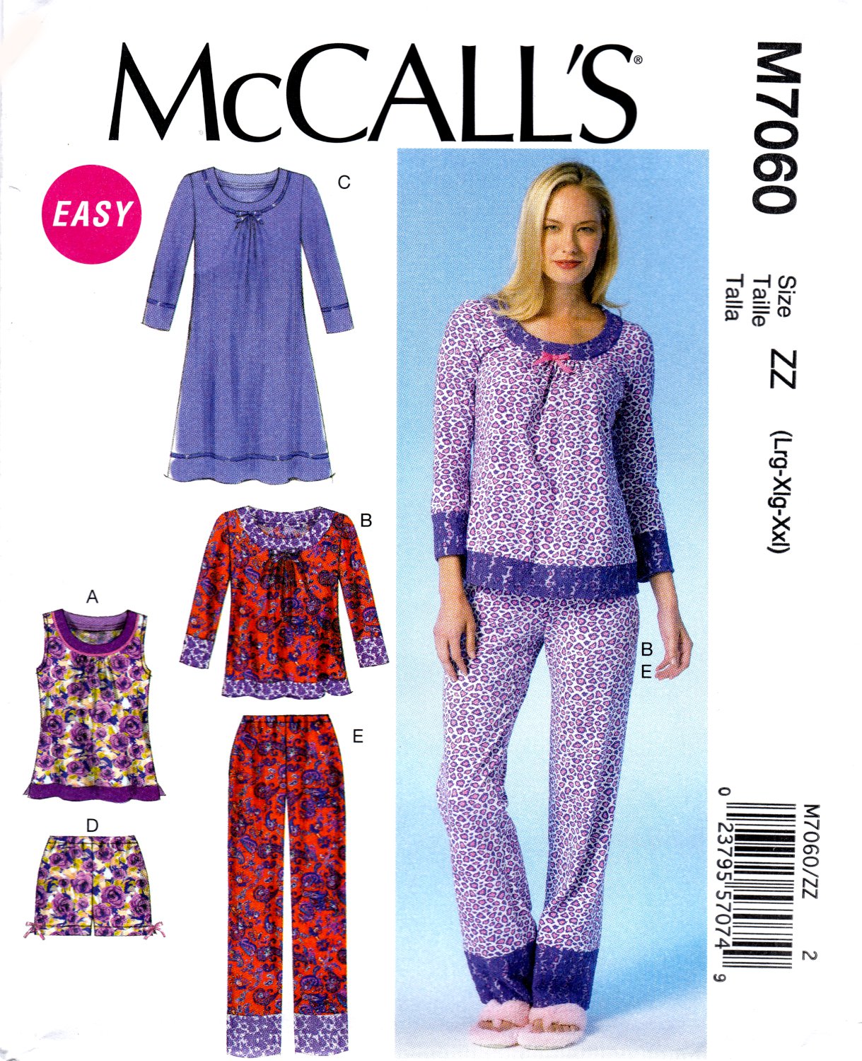 McCall's M7060 Misses Top Dress Shorts Pants Sewing Pattern Sizes Lrg-Xlg-Xxl