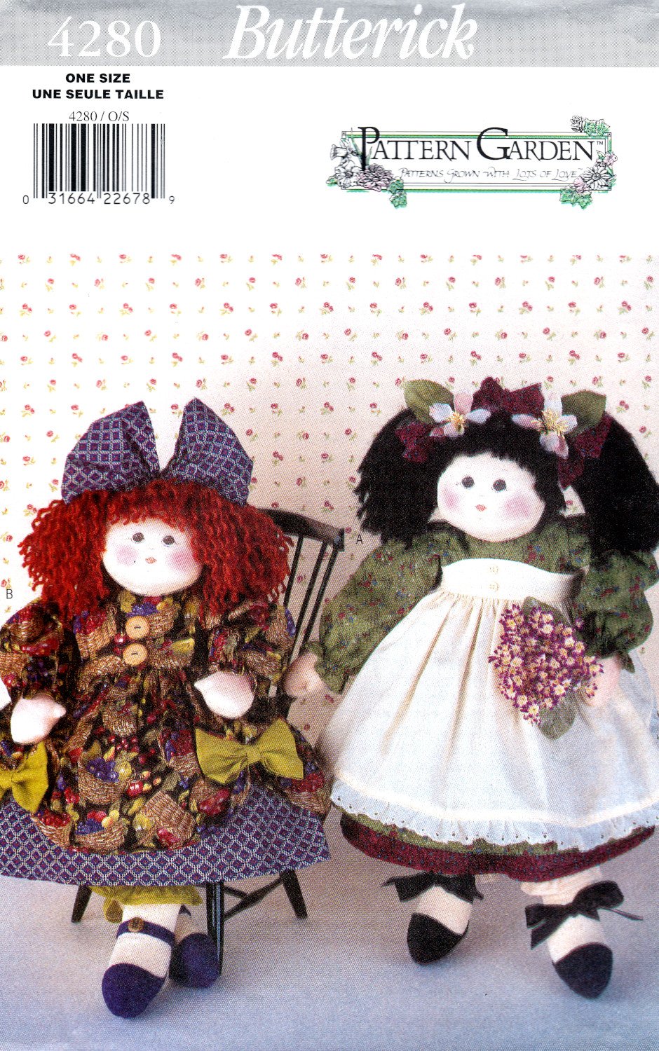 Butterick 4280 Garden Decorative Collectible Dolls Crafts Sewing Pattern Size OSZ