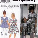 Simplicity 8255 Girls Childs Dress Knee Length Sewing Pattern Sizes 7-12