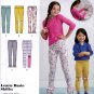 Simplicity 8525 Girls Knit Leggings Waistline Treatment Options Trims Vary Sewing Pattern Sizes 7-14