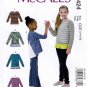 McCall's 7424 Girls Pullover Tops Sleeve Hemline Variations Sewing Pattern Sizes 3-4-5-6