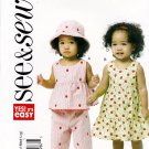 Butterick B5629 Infants Top Dress Panties Pants Hat Sewing Pattern Sizes Nbn-Lrg