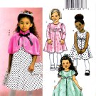 Butterick B4680 Girls Capelet Bag Dresses Two Lengths Sewing Pattern Sizes 2-3-4-5