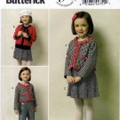 Butterick B5844 Girls Lined Long Sleeve Jacket Cardigan Skirt Pants Sewing Pattern Sizes 6-7-8
