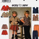 Simplicity 7736 Toddler Girl Jacket Vest Skirt Pants Sewing Pattern Sizes 1/2-1-2