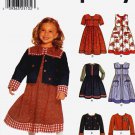 Simplicity 9846 Girls Dress or Jumper in Two Lengths Jacket Sewing Pattern Sizes 3-4-5-6-7-8