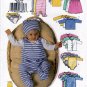 Butterick 5896 Infant Jacket Dress Top Romper Diaper Cover Hat Sewing Pattern Sizes M-L-XL
