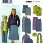 Simplicity 4836 Girls Pants Skirt Jacket or Vest Scarf Hat Sewing Pattern Sizes 3-4-5-6