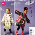 McCall's M6692 Girls Unlined Coats Hood or Collar Sewing Pattern Sizes 2-3-4-5