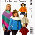 McCall’s M5226 Girls Fleece Ponchos Collar Hooded or V-Neck Sewing Pattern Sizes Xsm-Sml