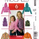 McCall’s M5509 Girls Vests Jackets Loose Fit Unlined Collar or Hood Sewing Pattern Sizes Xsm-Sml