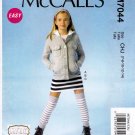 McCall’s M7044 Girls Hooded Jacket Skirt Leg Warmers Sewing Pattern Sizes 7-8-10-12-14