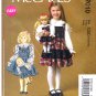 McCall's M7010 Girls Top Jumpers Matching 18" Doll Clothes Sewing Pattern Sizes 2-3-4-5