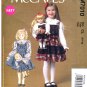 McCall's M7010 Girls Jumpers Tops 18" Matching Doll Clothes Sewing Pattern Sizes 6-7-8